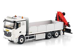 WSI #04-2213 - Mercedes-Benz Actros MP5 2 300MM Classic Space Rigid Flatbed Truck 6X2 Tag Axle with Palfinger PK 19 001 SLD 5