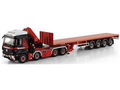 WSI #410320 - Mammoet - Mercedes-Benz Arocs MP4 2 300MM Compact Space 8x4 4-Axle Flatbed Trailer with Palfinger PK 92002 SH Loaded Crane